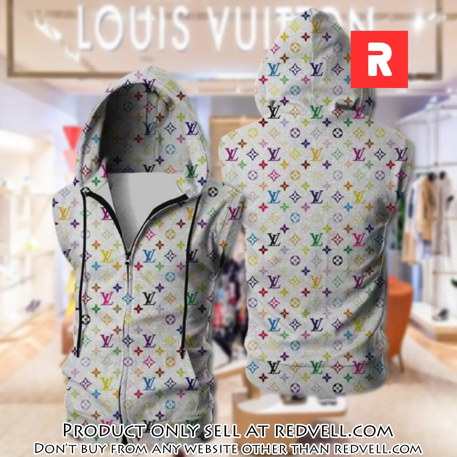 Louis vuitton white unisex sleeveless zip up hoodie luxury for men women szh018 rv4948201